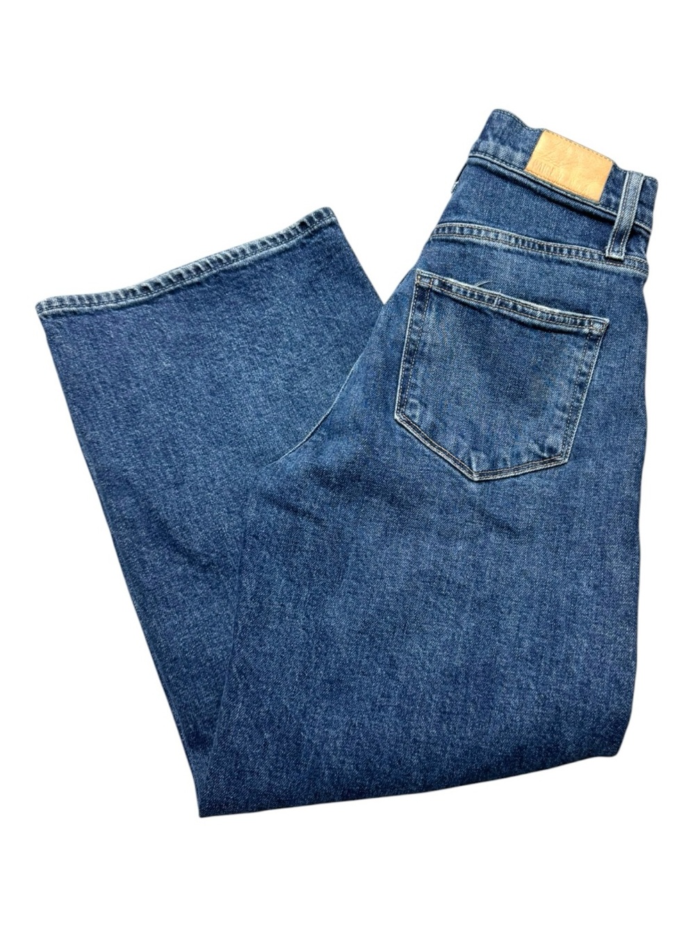 PAIGE Wide-Leg Denim Jeans in Medium Blue Size 24 Petite Ankle Boho Summer - Picture 10 of 11